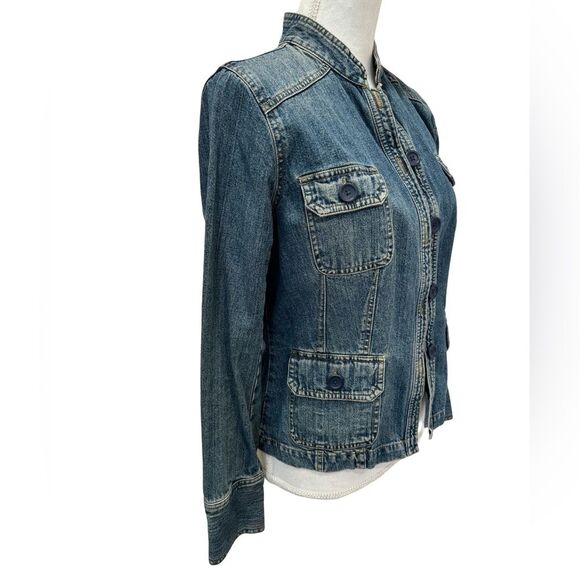 Vintage 2000s-Y2K Mossimo Band Collar Button up
Denim Jacket. Medium - Picture 3 of 5